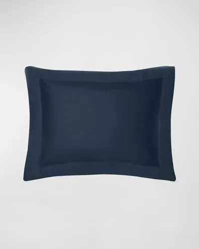 Sferra Hemstitch Standard Sateen Sham In Navy