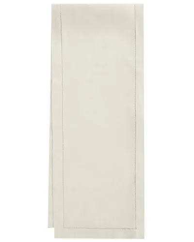 Sferra Hemstitch Table Runner, 15" X 90" In Oyster