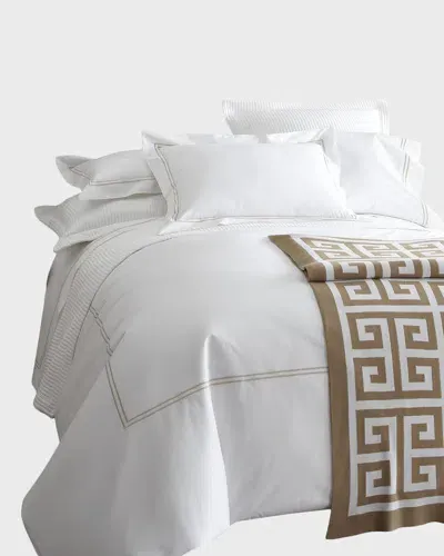 Sferra Grande Hotel Duvet Cover, King In White/taupe