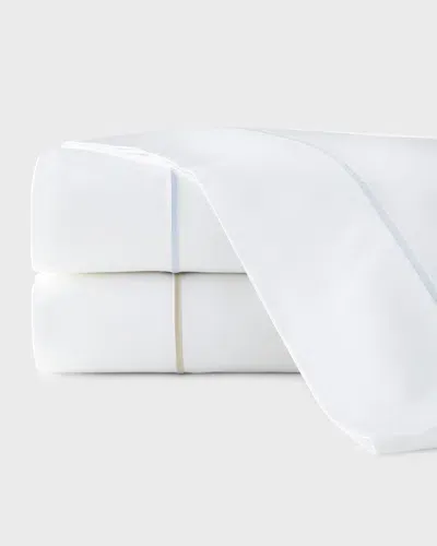 Sferra Marcus Classic Full Sheet Set In White/taupe