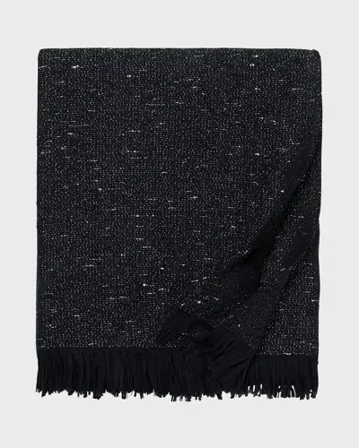 Sferra Mercurio Throw Blanket In Black/silver