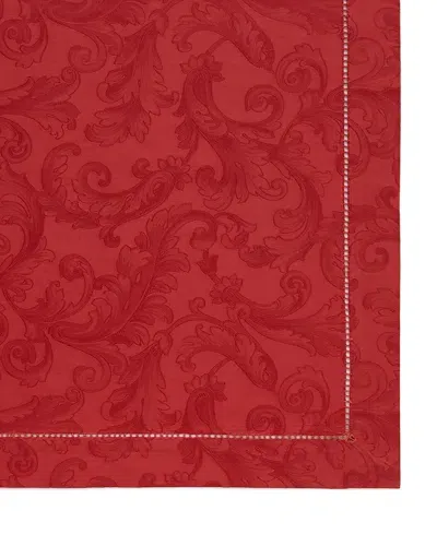 Sferra Acanthus Jacquard Tablecloth 70" X 126" In Garnet