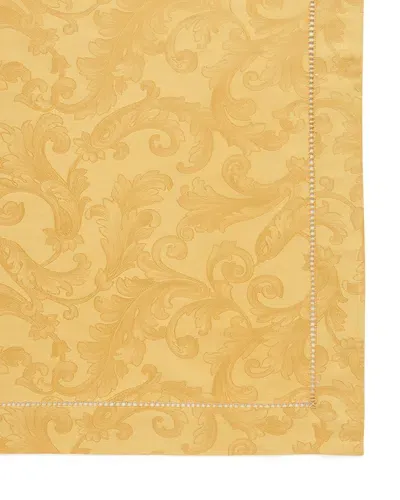 Sferra Acanthus Jacquard Tablecloth 70" X 162" In Gold