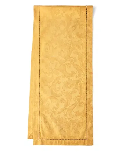 Sferra Acanthus Jacquard Table Runner, 15" X 72" In Gold