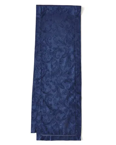 Sferra Plume Jacquard 72"l Table Runner In Sapphire