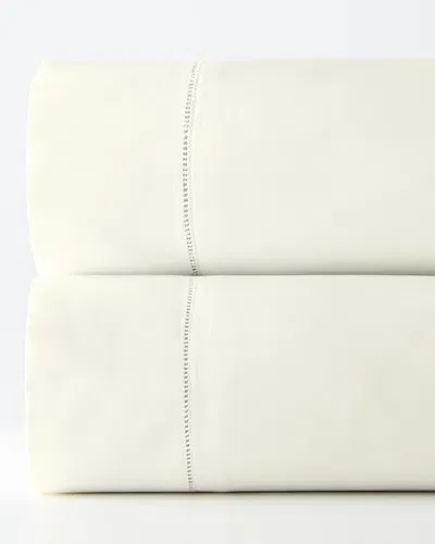 Sferra 1,020 Thread Count Lace Sateen Flat Sheet, Queen In Ivory