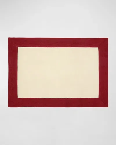 Sferra Roma Color-block Placemats, Set Of 4 In Stone/cinnabar