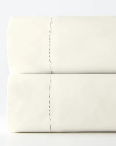 Sferra Two Standard 1,020 Thread Count Lace Sateen Pillowcases In Ivory