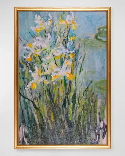 Shadow Catchers White Irises Giclee In Blue/green