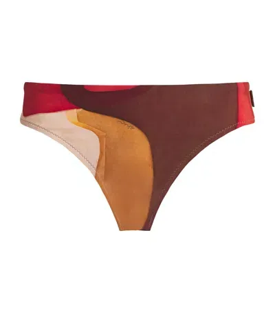 Shan Classic Mid-rise Bikini Bottoms In Brown