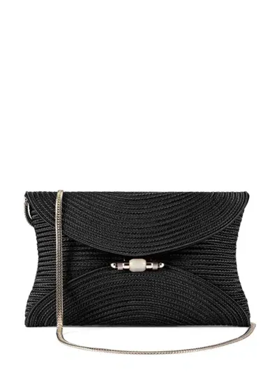 Shanghai Tang Braided Clutch Bag In Black