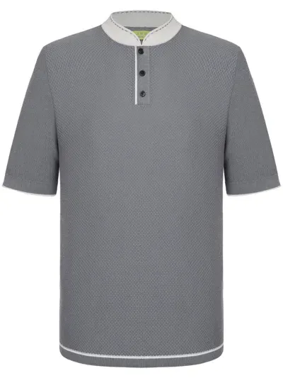 Shanghai Tang Cotton Polo Shirt In Grey