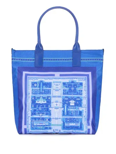 Shanghai Tang Double Happiness Tote Bag In Blue