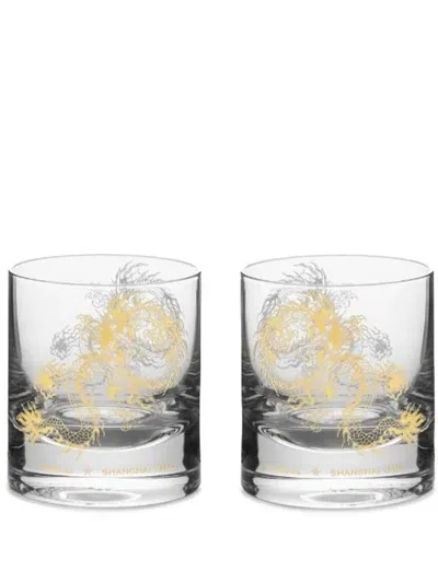 Shanghai Tang Dragon Two-piece Whiskey Glass Set In Gold