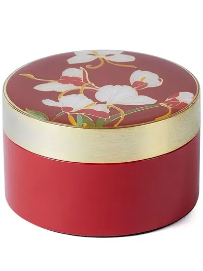 Shanghai Tang Ginger Flower Enamel Box (11.5cm) In Red