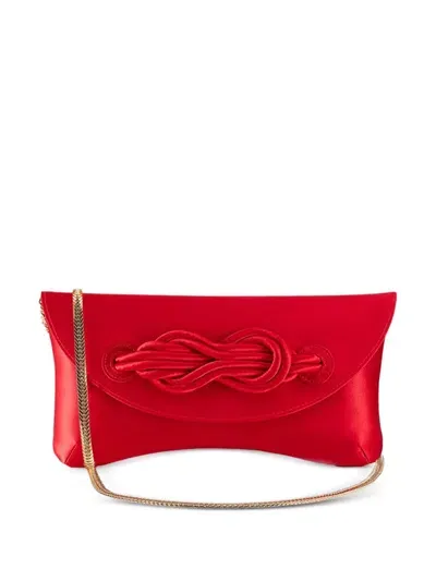 Shanghai Tang Knot-detail Clutch Bag In 红色