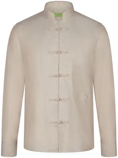 Shanghai Tang Logo-embroidered Shirt In Neutrals