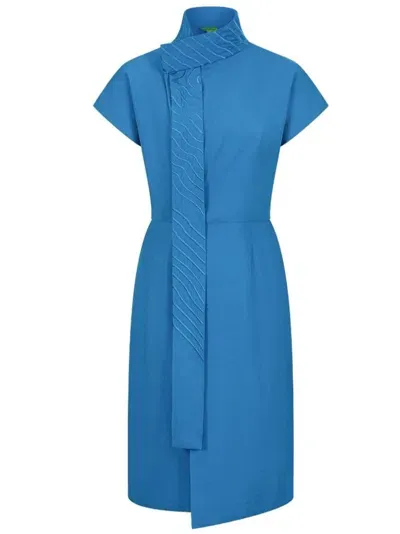 Shanghai Tang Longhua Dress In Blue