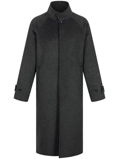 Shanghai Tang Mandarin-collar Cashmere Coat In Black