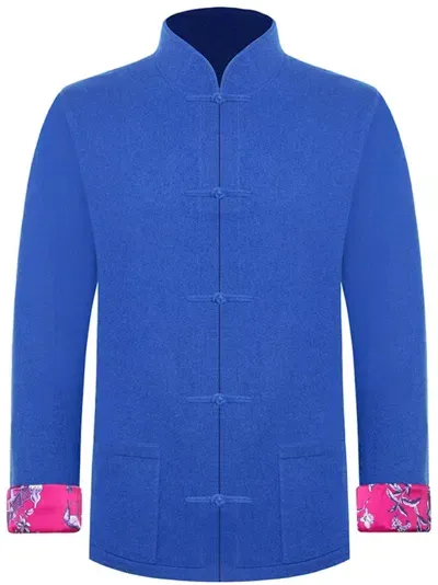 Shanghai Tang Mandarin Collar Jacket In Blue