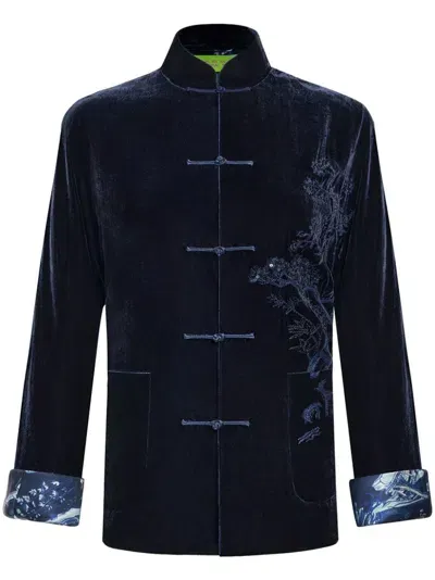 Shanghai Tang Mandarin Embroidered-design Jacket In Blue