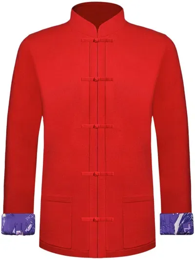 Shanghai Tang Signature Cashmere Cardigan In Red