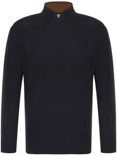 Shanghai Tang Silver Ingot Jacquard Jumper In Black