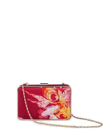 Shanghai Tang X Jacky Tsai Flower Dragon Clutch Bag In 红色