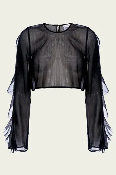 Shani Shemer Thoma Cropped Shirt In Black