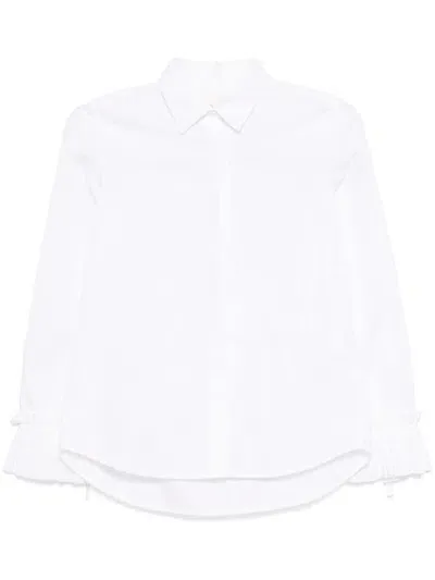 Shanshan Ruan Slim-cut Pleated Shirt In White