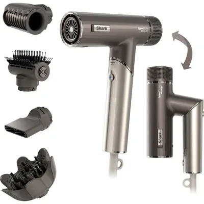 Shark Speedstyle Pro Flex Professional Performance High-velocity Hair Dryer System In Metallic Silver