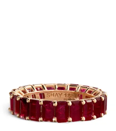 Shay Rose Gold And Ruby Eternity Ring