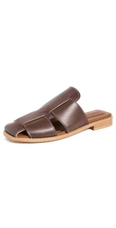 Shekudo Puglia Slip-on Flats Brown