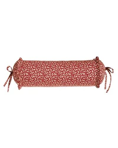 Sherry Kline Home French Country Neck Roll Pillow, 18" X 6" In Medium Red