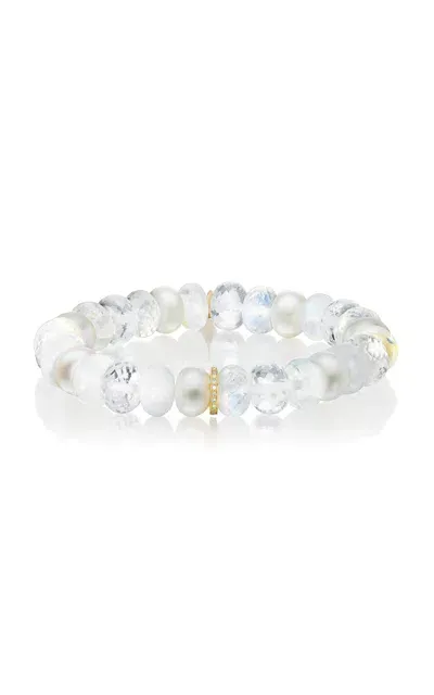 Sheryl Lowe 14k Yellow Gold Diamond Bracelet In Clear