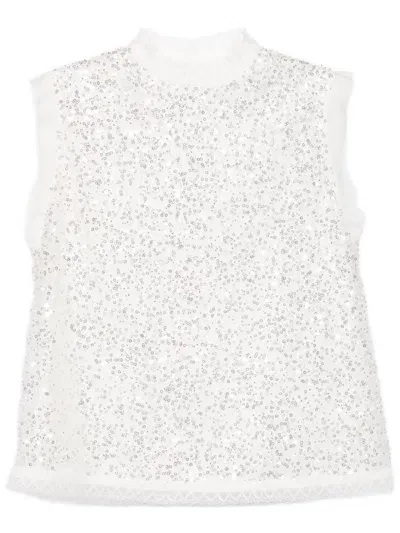 Shiatzy Chen Libre Collection Sequin Top In Grey