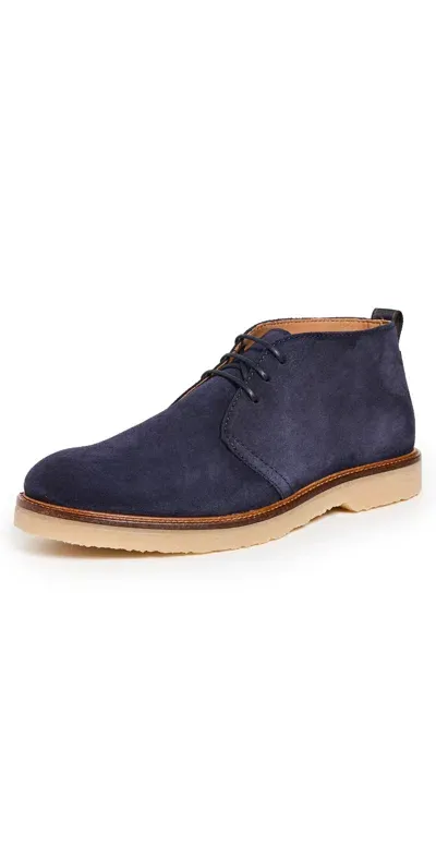 Shoe The Bear Kip Water Repellent Suede Chukka Boots Dark Navy