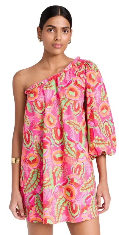 Show Me Your Mumu High Volume Mini Dress Paradise Palms In Pink