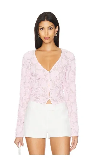 Show Me Your Mumu Maxene Top In Rosette Mesh Pink