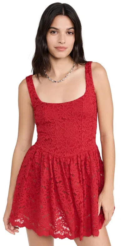 Show Me Your Mumu Ricci Skort Dress Radiant Red Lace