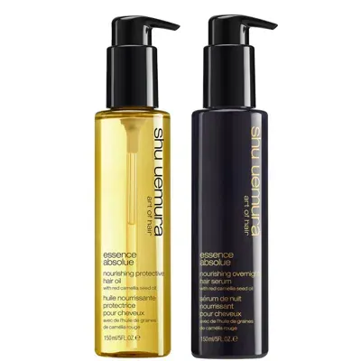 Shu Uemura Art Of Hair Essence Absolue Oil And Essence Absolue Overnight Serum Duo For Hair Protectection In White