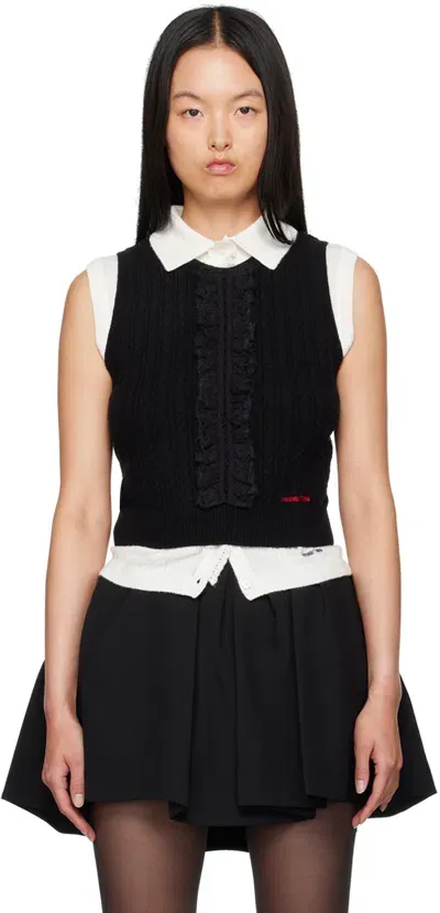 Shushu-tong Black Ruffle Tank Top