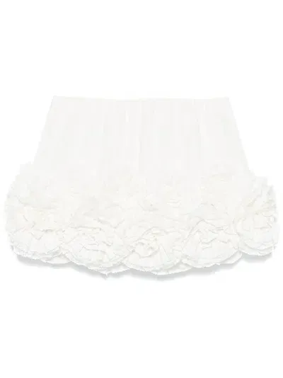 Shushu-tong Floral-embellished Mini Skirt In White