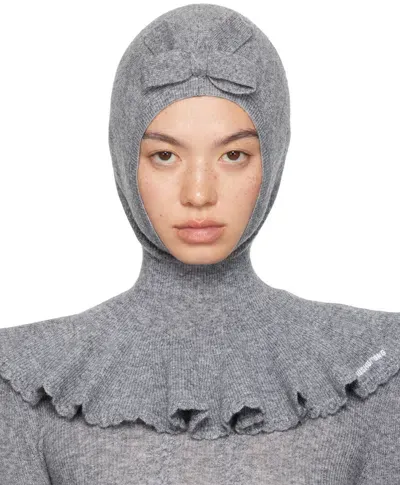 Shushu-tong Gray Cape Balaclava In Gr100 Grey