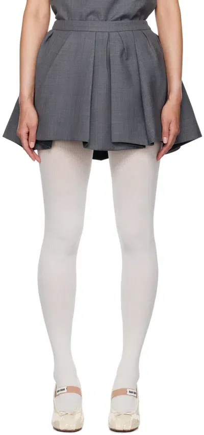 Shushu-tong Gray Pleated Miniskirt In Grey