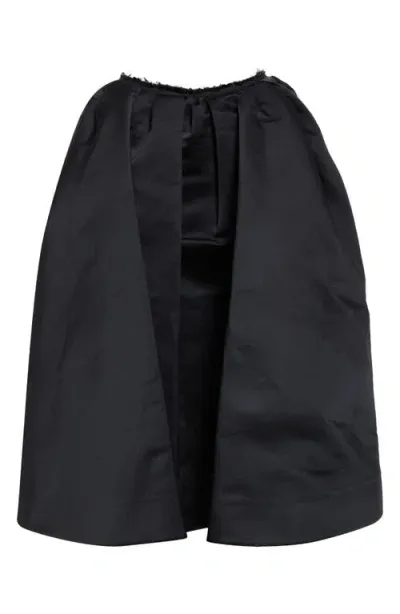 Shushu-tong Shushu/tong Irregular Satin Midi Skirt In Black