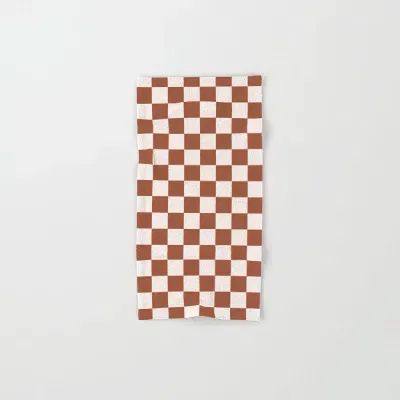 Siafu Home Handloomed Checkered Table Runner In Brown