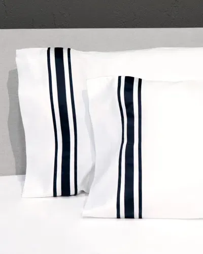 Signoria Firenze Tivoli Pillowcases, Set Of 2 Sn In White/dark Blue