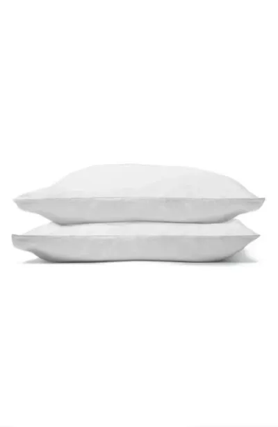 Sijo Set Of 2 400 Thread Count Organic Cotton Percale Pillowcases In Snow