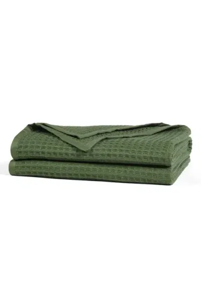 Sijo Tencel® Lyocell & Cotton Throw Blanket In Green